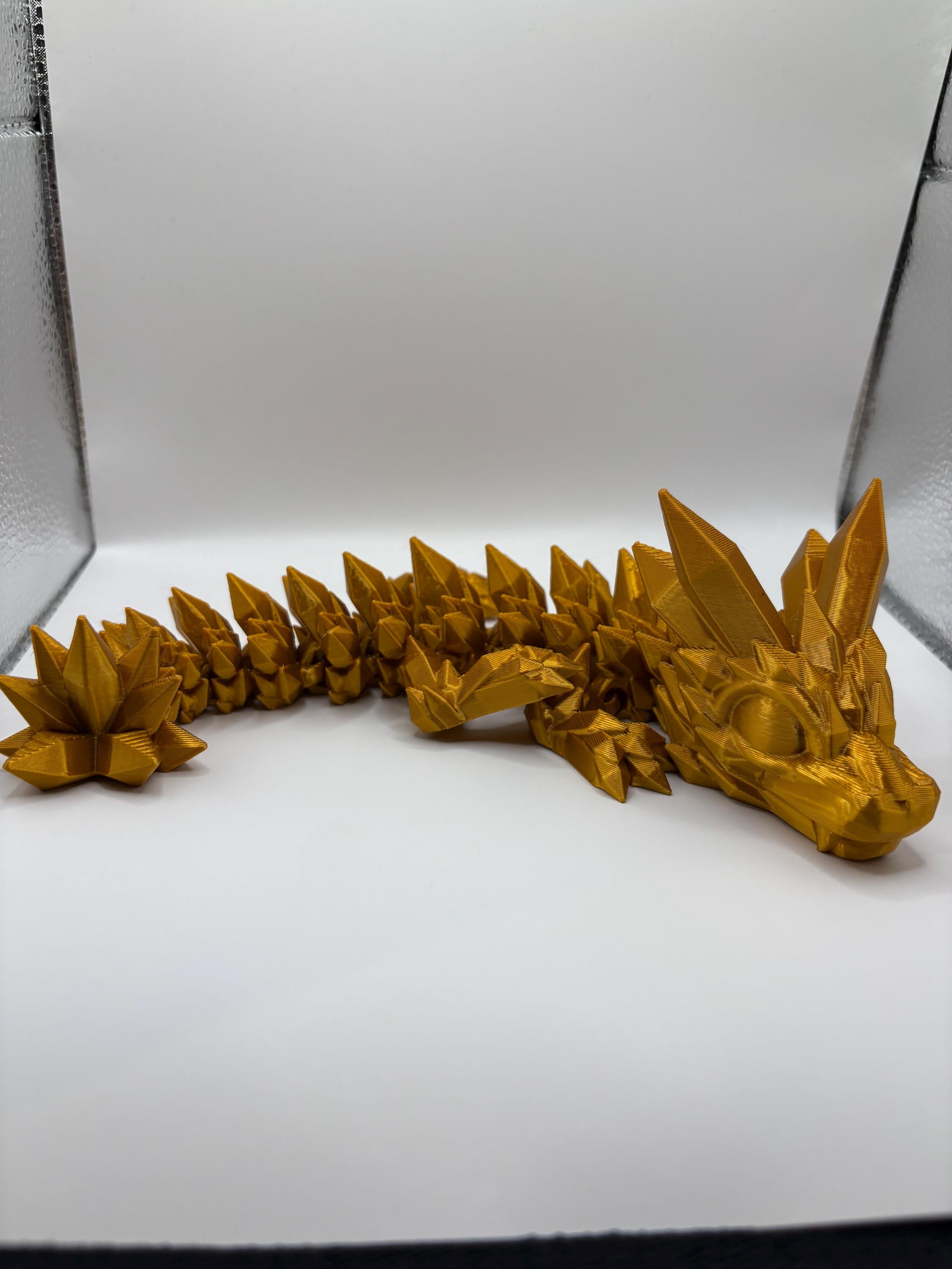 Gold Articulated Dragon Statue: Fantasy Fidget Toy, Collectible Sculpture