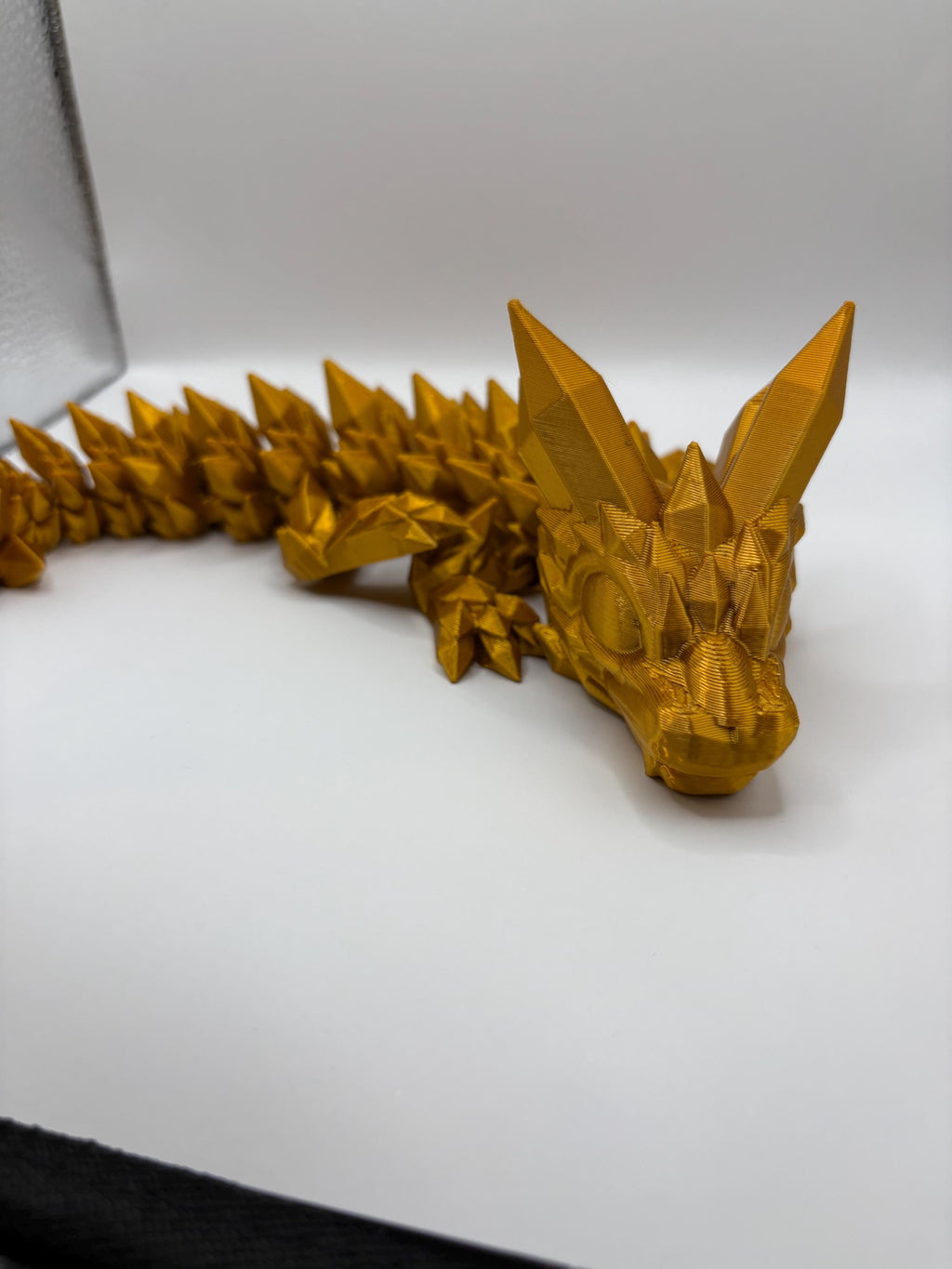 Gold Articulated Dragon Statue: Fantasy Fidget Toy, Collectible Sculpture