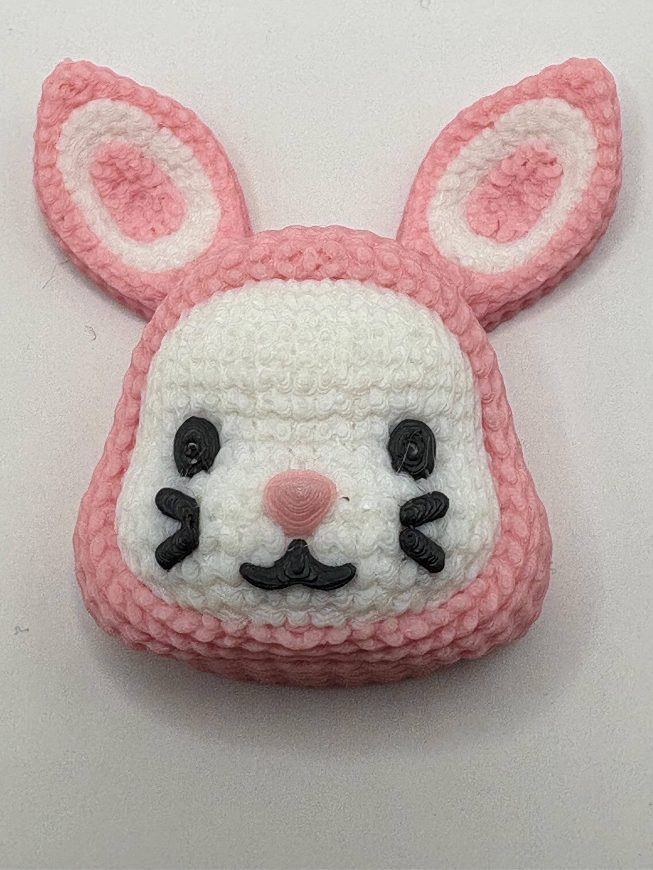 3D Printed Pink Rabbit Keychain – Adorable Bunny Charm