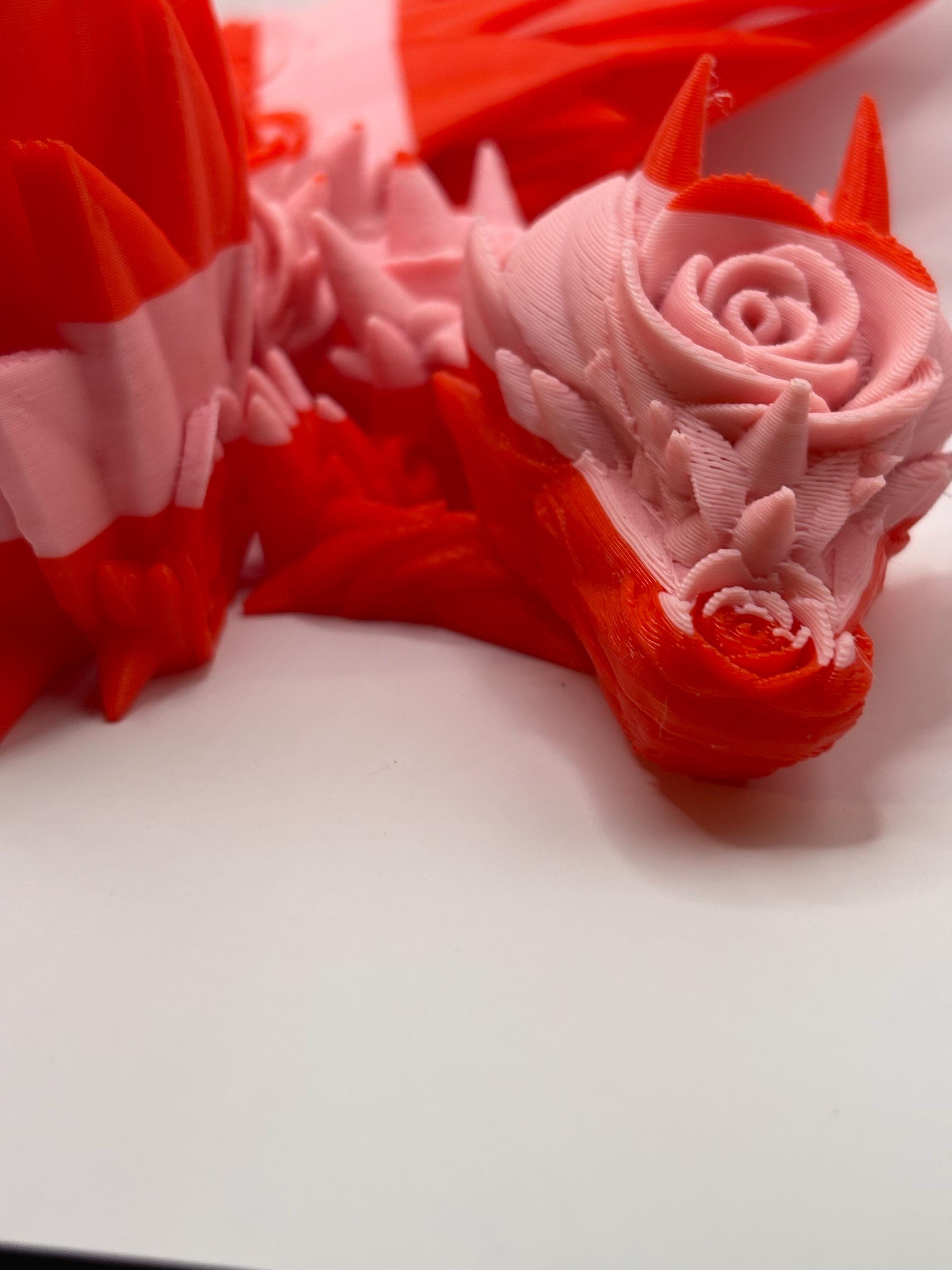 Articulated Rose Dragon 3D Print: Poseable Fantasy Decor