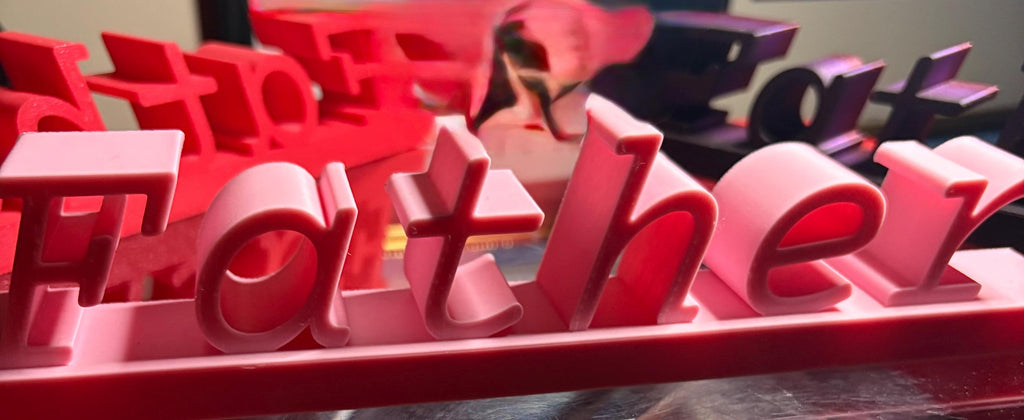 Custom 3D Printed Father Sign: Personalized Dad Gift