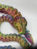 Rainbow 3D Printed Articulated Snake: Fidget Toy, Reptile Decor