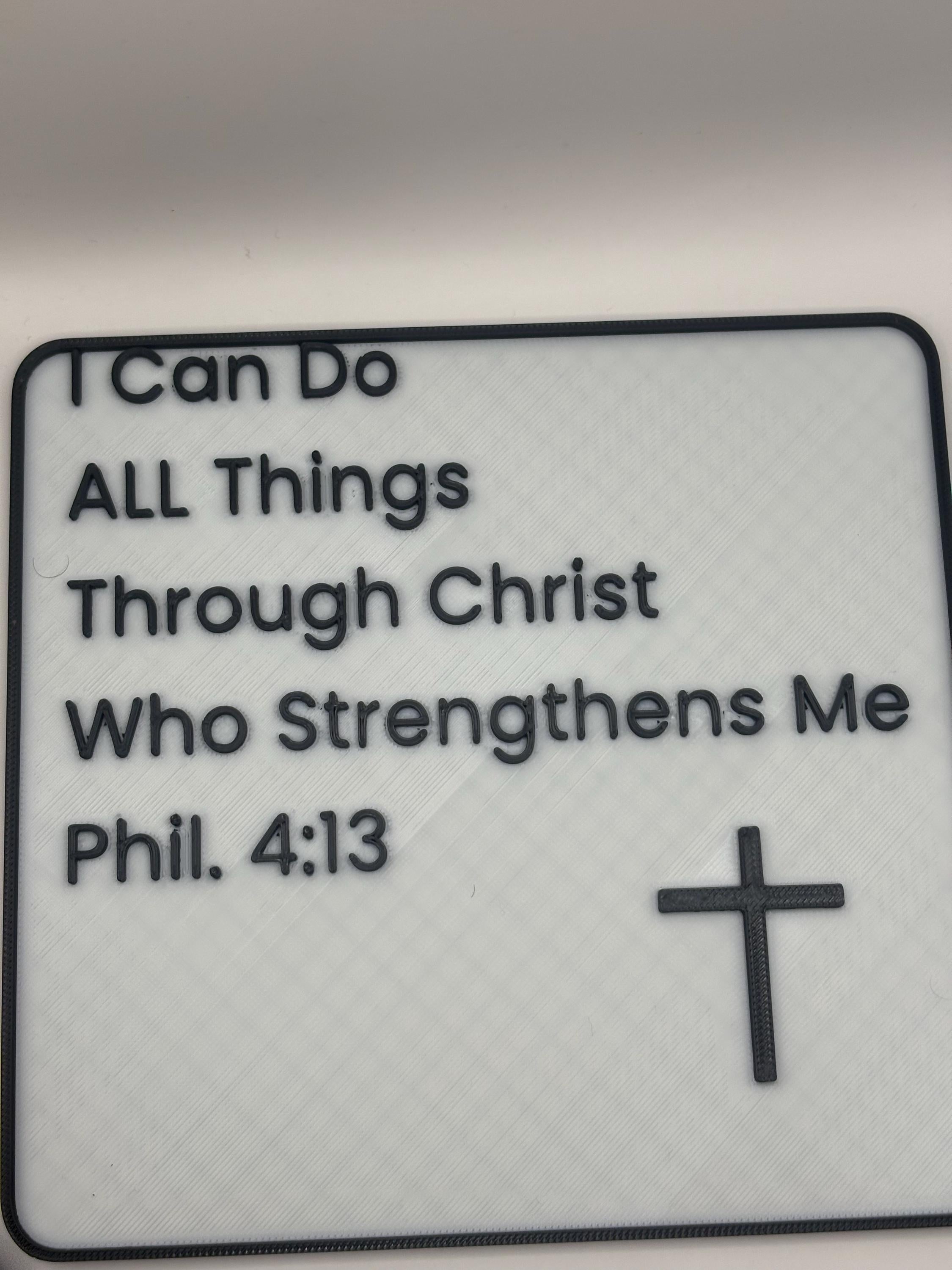 Philippians 4:13 Bible Verse Sign – I Can Do All Things Through Christ – Christian Wall Decor, Scripture Plaque, Religious Gift